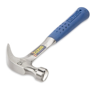 ESTWING Hammer - 12 oz USA Made Curved Claw Hammer with Smooth Face & Shock Reduction Grip - E3-12C