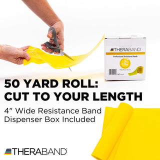 THERABAND Resistance Band, Yellow, Light, 50-Yard Roll, Latex-Free, Elastic Band for Exercise, Physical Therapy, Yoga, Pilates, Stretching, Home Workouts, Cut-to-Length, Color-Coded Levels