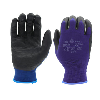 SHOWA 380 Foamed Nitrile Palm Coated General Purpose Work Gloves with Nylon Liner, 13-Gauge, Small (12 Pair)