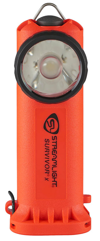 Streamlight 90044 Survivor X USB 250-Lumen USB Rechargeable Right-Angle Firefighter's Flashlight with Rechargeable Battery Pack, Orange