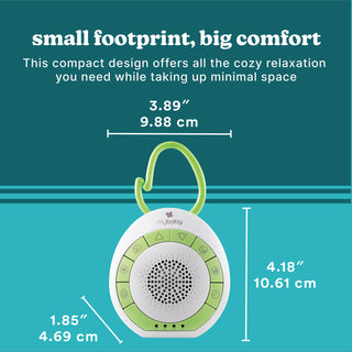 MyBaby Sound Machine, White Noise for Baby, Travel, Nursery and On The Go, 4 Soothing Sounds, Integrated Clip, Small and Lightweight, Great for Registry Gift