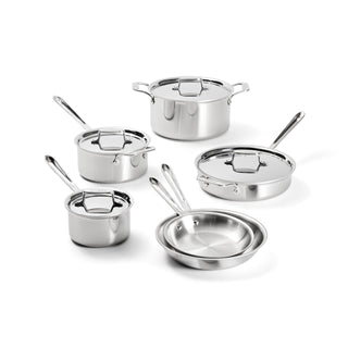 All-Clad D5® Stainless Steel Core 10 Piece Cookware Set- Made in USA- The Upgrade for Supremely Even Heat- Includes Frying Pans, Saucepan, Sautépan, Stockpot -Oven Safe & Induction Compatible