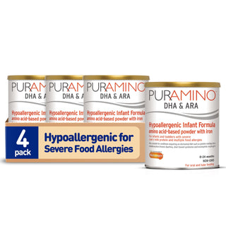PurAmino, Hypoallergenic Amino Acid Based Infant Formula for Severe Food Allergies and GI Conditions, Nutritionally Complete Baby Formula, 14.1oz can,Pack of 4