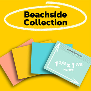Post-it Notes, 1 3/8 in x 1 7/8 in, 24 Sticky Note Pads, 100 Sheets per Pad, Beachside Café Collection, School Supplies and Office Products