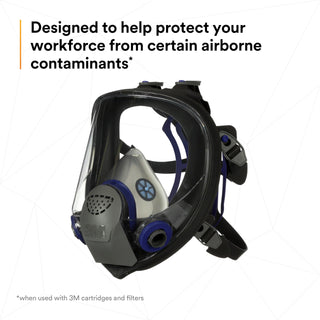 3M Ultimate FX Full Facepiece Reusable Respirator, FF-403, NIOSH, ANSI, Six-Strap Harness for a Secure Comfortable Fit, Cool Flow Valve, Passive Speaking Diaphragm, Large