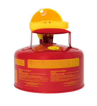 Eagle 1 Gallon Type I Red Safety Gas Can for Gasoline with Flame Arrester, Self-Closing Lid, and F-15 Funnel, Made in the USA, Galvanized Steel Flammable Storage Can, UI10FS