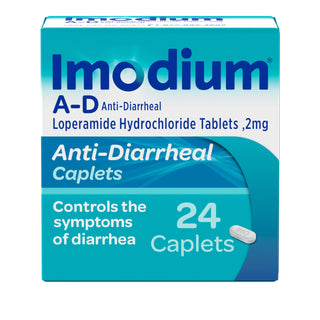 Imodium A-D Diarrhea Relief Caplets with Loperamide HCl, Anti-Diarrheal Medicine to Help Control Symptoms of Diarrhea Due to Acute, Traveler's Diarrhea, HSA/FSA Eligible, 24 ct