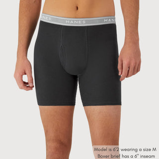 Hanes Mens Underwear Briefs, Cool Dri Moisture-wicking Cotton No-ride-up For Men, Multi-packs Available Boxer, 6 Pack - Black/Gray, Small US