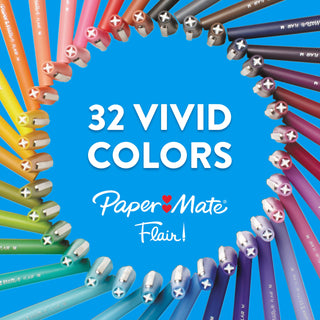 Paper Mate Flair Felt Tip Pens, Medium Point (0.7mm), Red Ink, 12 Count - Teacher Supplies, Arts & Crafts