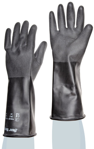 SHOWA 878 Butyl Chemical Resistant Safety Glove with Rough Grip, Unlined, 28 mil Thick, 14" Length, Medium (1 Pair)