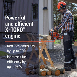 Husqvarna 120 Mark III Gas Chainsaw, 38-cc, 2-Cycle X-Torq Engine, 16 Inch Chainsaw with Automatic Oiler, for Wood Cutting and Tree Pruning, Gifts for Men, 970739616