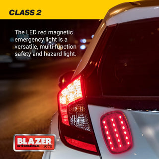 Blazer International 195C6350 LED Magnetic Emergency Safety Light – Red, Battery Powered, Dual Flash Modes, High-Visibility Warning Beacon for Roadside, Construction, and Farm Use Automotive Accesory