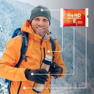 IRIS USA Hand Warmers, Large - 60 Individual Warmers, Up to 18 Hours Long-Lasting for Warm Hot Hands Body, TSA-Approved, Pocket Warmers Bulk for Hot Hands Disposable Portable, Camping Skiing