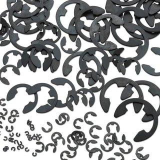 NEIKO 50455A E-Clip Assortment Set | 300 PCS, 9 SAE Sizes, Heat Treated External Retaining Clips, 1/16" - 7/8 Inch | High Carbon Steel Circlip Kit, Anti Walk Washers, Retaining Rings