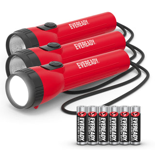EVEREADY LED Flashlights (3-Pack), Bright Flashlights for Emergencies and Camping Gear, Power Outage Flash Light, AA Batteries Included