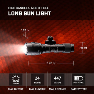 Streamlight 88066 ProTac Rail Mount HL-X 1000-Lumen 50000-Candela Tactical Led Flashlight, Ten-TAP Programmable, Long Gun Light for Picatinny Rails, Clear Retail Packaging, Black