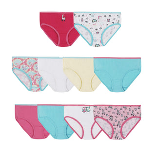 Hanes Girls' 100% Cotton Tagless Panties, Available in 10 and 20 Pack Briefs, Assorted (Colors May Vary) , 8 US,Pack of 10