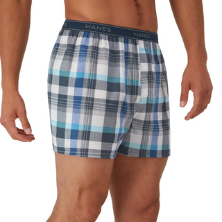 Hanes Men Hanes Men's Tagless Boxers with Exposed Waistband, Assorted Multi-Packs and Colors, Medium