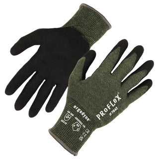 Ergodyne ProFlex 7042 Cut Resistant Work Gloves, ANSI A4, Contact Heat Resistant, Sandy Nitrile Coated Palms, 18g Aramid, Green, 2X-Large US