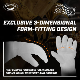 Caiman Premium Cow Grain MIG/Stick Welding Gloves, Cotton/Fleece Insulation, Kontour Design, White/Gold, Large (1434-5)