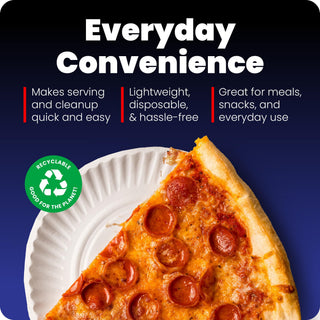 Hygloss Bulk Paper Plates 9-Inch - Uncoated Large Plain White Disposable Plates for Party, Dinner, Foodware, Events, Crafts & More - Environmentally Friendly - Recyclable & Microwave Safe (100 Count)