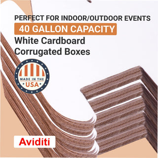 Box USA 40 Gallon 18" L x 18" W x 30" H 10-Pack Cardboard Trash Cans and Recycling Bins, Reusable or Disposable Pop Up Garbage Boxes for Parties, Outdoor Events, Heavy Duty, Plain