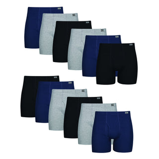 Hanes mens Tagless Comfort Soft With Covered Waistband-multiple Packs Available Boxer Briefs, 12 Pack - Assorted, Medium US