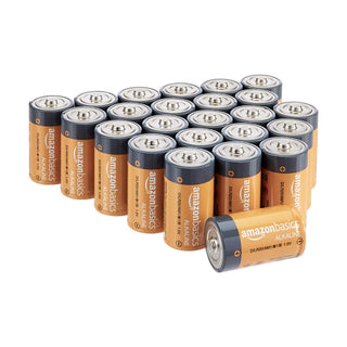 Amazon Basics 96-Count D Cell Alkaline Batteries, 1.5 Volt, 5-Year Shelf Life, Long-Lasting Power, for Household Devices, Clocks, Flashlights, 4 Packs of 24