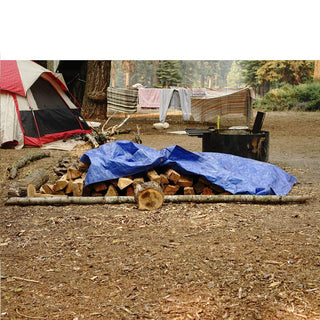 Grizzly Tarps by B-Air 8' x 10' Large Multi-Purpose Waterproof Heavy Duty Poly Tarp with Grommets Every 36", 8x8 Weave, 5 Mil Thick, For Home, Boats, Cars, Camping, Protective Cover, Blue