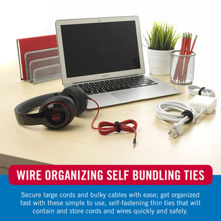 VELCRO Brand ONE WRAP Thin Ties | Strong & Reusable | Perfect for Fastening Wires & Organizing Cords | Black/Gray, 15in x 1/2-Inch | 30 Count (94257)