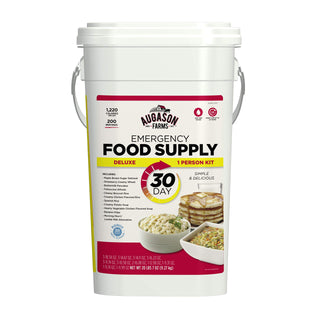 Augason Farms 30 Day Emergency Food Supply Kit - 1 Person Survival Meal kit - Dehydrated Meals with Long Shelf Life - Just Add Water - Ideal for Prepping, Camping, Emergency Use - 194 Servings