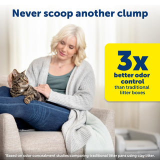 PetSafe ScoopFree Clumping Self-Cleaning Litter Box for Clumping Litter Superior Odor Control for Single and Multi-Cat Households