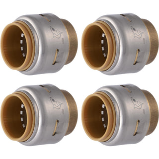 SharkBite Max 3/4 Inch Push Cap, Pack of 4, Push to Connect Brass Plumbing Fitting, PEX Pipe, Copper, CPVC, PE-RT, HDPE, UR518A4