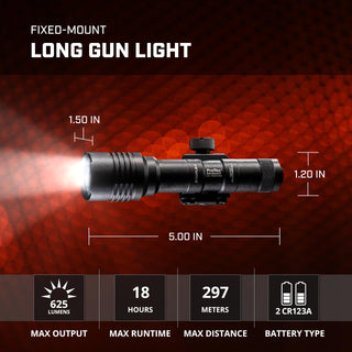Streamlight 88059 ProTac Rail Mount 2 625-Lumen 22,000-Candela Tactical LED Flashlight with Remote Pressure Switch, Tail Switch, Clips, Black, Box