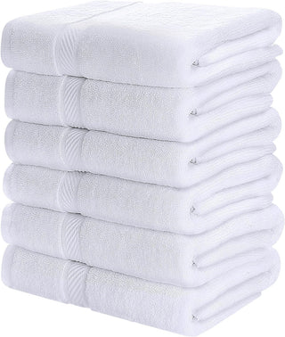 SIMPLI-MAGIC Cotton Set, Towels, 24x46, White, 6 Count