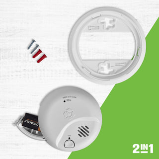 First Alert BRK Combination Smoke & Carbon Monoxide Alarm, Battery Operated Detector with Test & Silence Button, SMICO100, 1-Pack