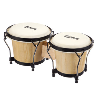 RockJam 7" and 8" Bongo Drum Set with Padded Bag and Tuning Key