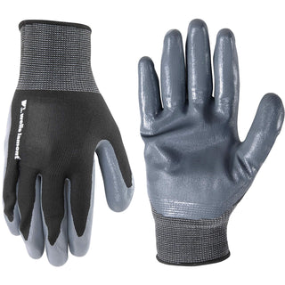 Wells Lamont Men's Coated Grip Work Gloves, Nitrile Coating, Large (546L), Black
