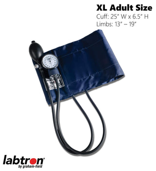 Graham-Field Manual Blood Pressure Monitor – Adult XL Size, Blue BP Cuff with Aneroid Gauge and Carry Case