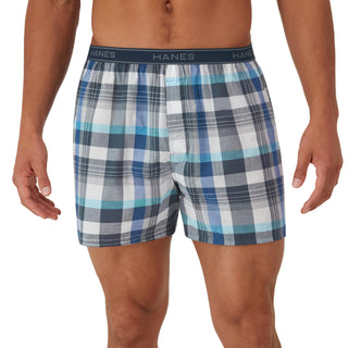 Hanes Men's Tagless Boxer With Exposed Waistband Multi-Packs, 6 Pack - Assorted, Large