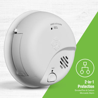 First Alert BRK Combination Smoke & Carbon Monoxide Alarm, Battery Operated Detector with Test & Silence Button, SMICO100, 1-Pack