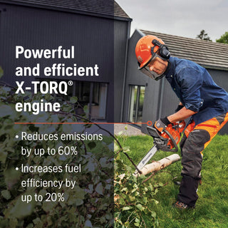 Husqvarna 130 Gas Powered Chainsaw, 38-cc 2-HP, 2-Cycle X-Torq Engine, 16 Inch Chainsaw with Automatic Oiler, For Wood Cutting and Tree Pruning, Gifts For Men