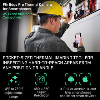 Flir Edge Pro - Wireless Bluetooth Thermal Imaging Camera for Smartphones, Compatible with All iOS and Android Devices, 480x360 Super Resolution (160x120 Native IR)