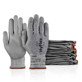 Ansell HYFLEX 11-727 Cut Resistant Nylon/Spandex Industrial Work Gloves for Machinery, Auto Mechanics, Warehousing - Small (7), Grey (12 Pairs)