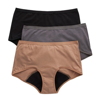 Hanes Women's Comfort, Period. Moderate Leaks Period Underwear, Moderate Protection, 3-Pack (Colors May Vary)