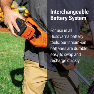 Husqvarna WeedEater 320iL Cordless String Trimmer with 4 Ah Battery and Charger, 16-Inch Straight Shaft Electric Weed Eater with Rapid Replace Trimmer Head for Reloading, Gifts for Men, 970480104