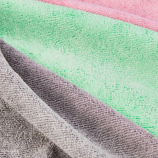 Amazon Basics Microfiber Cleaning Cloths, Ultra-Soft and Highly Absorbent, Streak-Free, Lint-Free, Scratch-Free, Washable, for Car Detailing and Glass Cleaning, 16" x 12", Green/Gray/Pink, 24-Pack