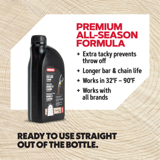 Oregon 54-026C Premium Bar and Chain Oil and Lubricant for Chainsaws, 1 Quart Bottle (32 fl.oz / 946 ml)