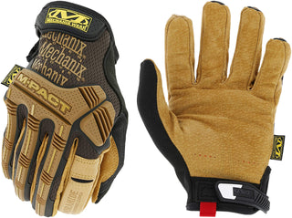 Mechanix Wear M-Pact Leather Gloves - Leather Impact-Resistant Work Gloves for Hand Support - Breathable Design - Shock Absorbing - Machine Washable - Brown/Black - Large