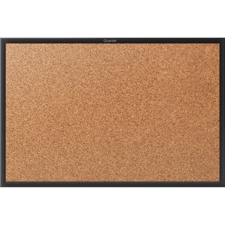 Quartet Cork Bulletin Board 48"W x 36"H Pin Board, Black Aluminum Frame (2304B)